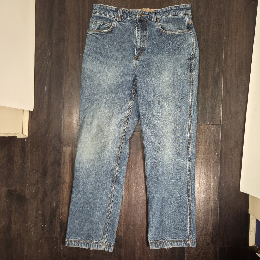 Duluth Trading Co Flex Ballroom Jeans Mens 34x32 (34x31) Workwear Paint Stains